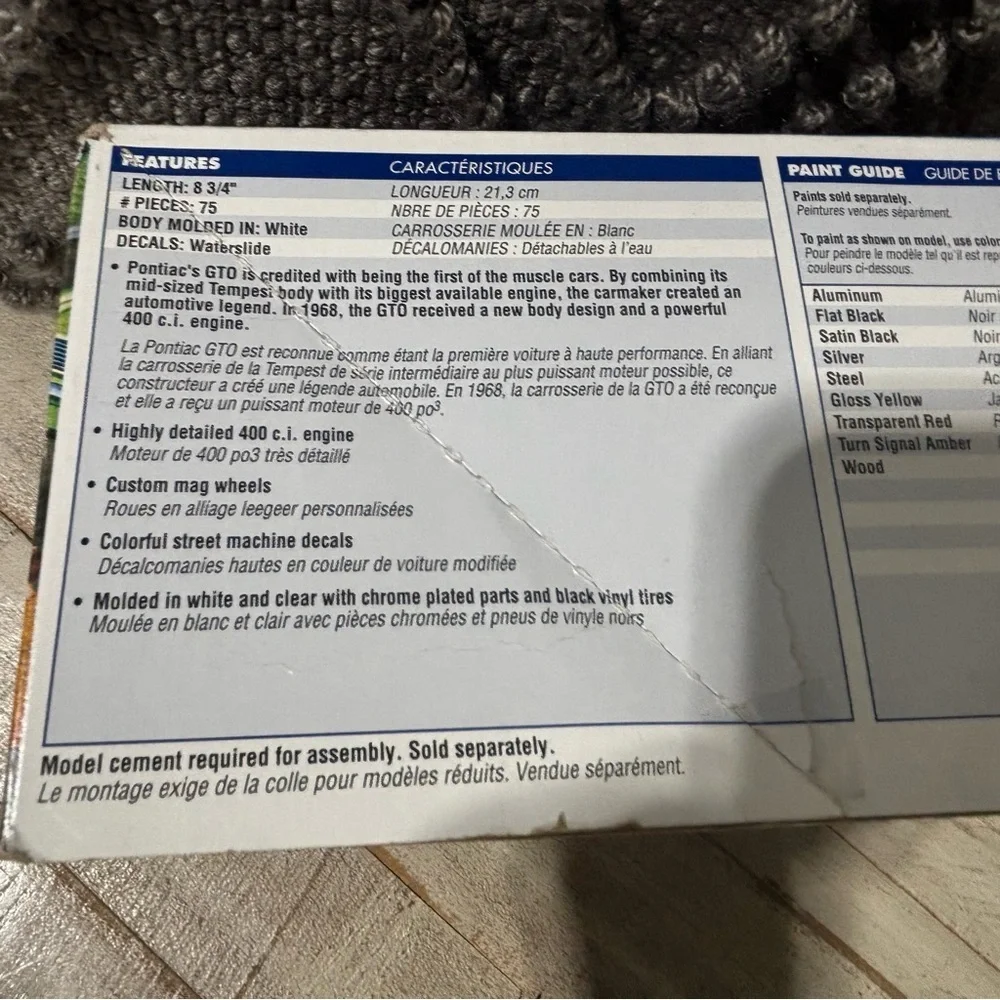 Rare Revell '68 Pontiac GTO Street Machine Model Kit: 1:24 Scale - Picture 4 of 4